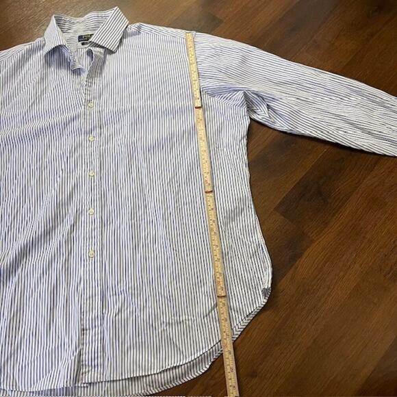 Polo Ralph Lauren Classic Fit Button Up Blue Stripe Casual Preppy Sz 17.5 34/35 - Picture 6 of 7